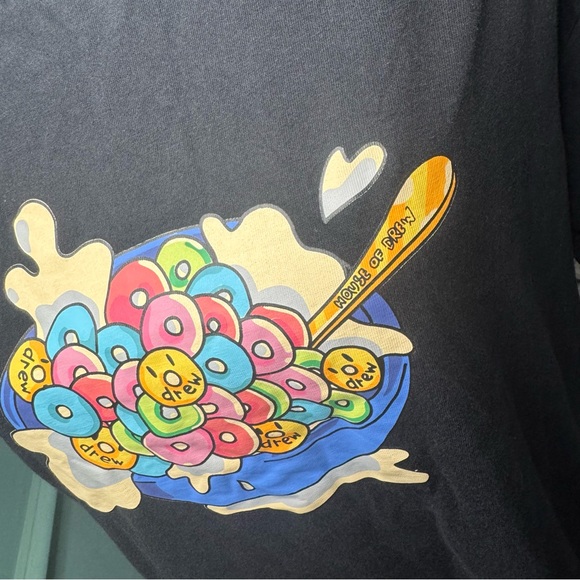 Drew House Cereal Bowl Short Sleeve Crew Neck Graphic T-Shirt Size Large Tee - Picture 5 of 9